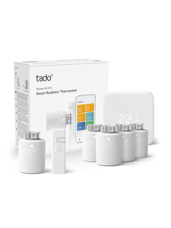 Tado Smart 5-Pack Radiator Thermostat Starter Kit V3+ incl Wireless Temperature Sensor